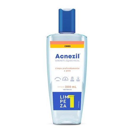 Sabonete Líquido Facial Acnezil Limpa Profundamente a Pele Squeeze 200ml