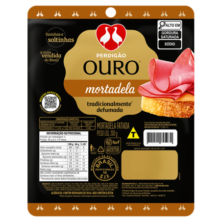 Mortadela Perdigao Bologna Ouro 200g 
 