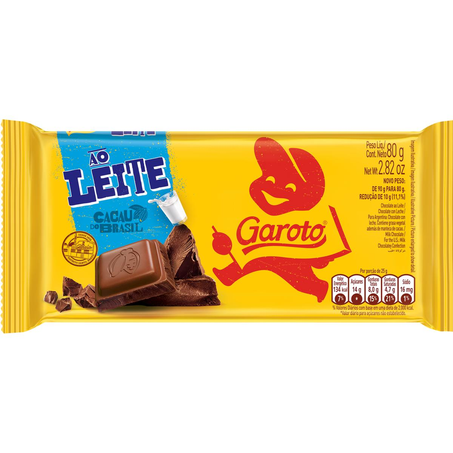 Chocolate Garoto 80g - Ao Leite