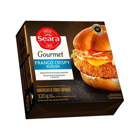 HAMBURGUER SEARA GOURMET 320G FRANGO CRISPY