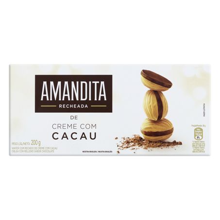 WAFER RECHEIO CREME COM CACAU LACTA AMANDITA