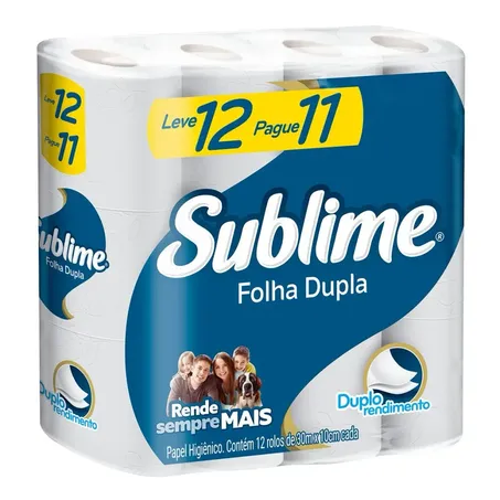 Papel Higiênico Softys Sublime Folha Dupla Pacote 12x30m 
 