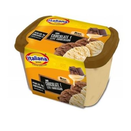 Sorvete chocolate e leite condensado italiana 2l