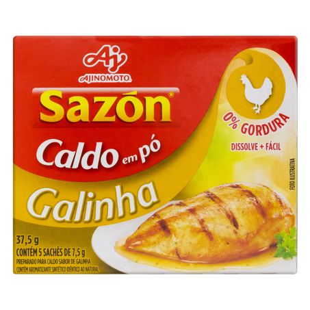 CALDO EM PÓ GALINHA SAZÓN COM 5 UNIDADES
