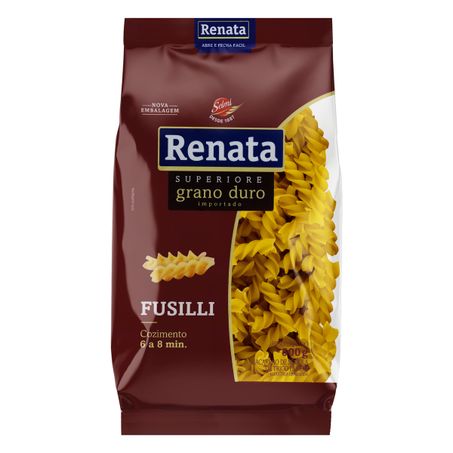 Macarrão de sêmola de trigo grano duro fusilli renata