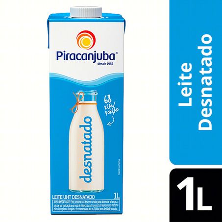LEITE UHT DESNATADO PIRACANJUBA CAIXA COM TAMPA