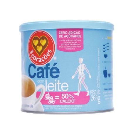 Café 3 corações com leite zero açúcar 265g 360-5