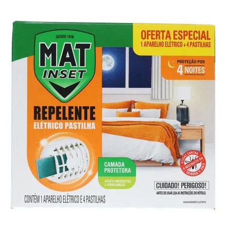 Inseticida mat inset apar c/4 pastilhas