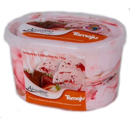 SORVETE TAMAJU AFRICANO MORANGO 1,5L