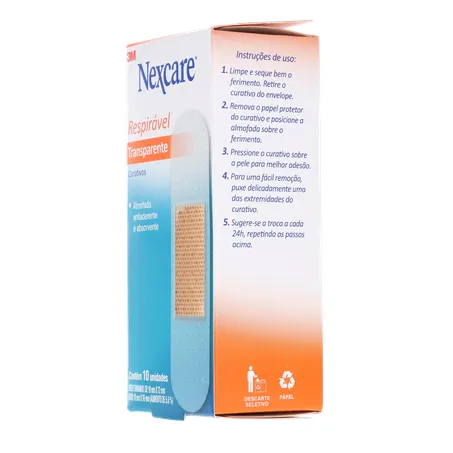 Curativo nexcare transparente respirável caixa c-10unid 360-6