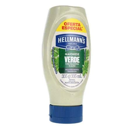 Maionese Verde Hellmann's com Salsinha e Alho Frasco com 0un - 335ml 360-34