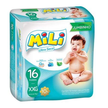 FRALDA MILI JUMBINHO XXG 16UN