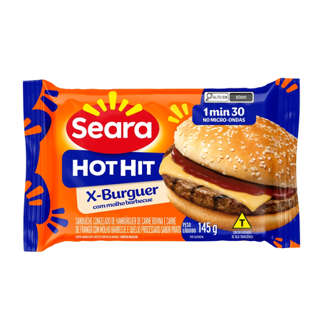 Sanduíche Hot Hit X-Burguer Molho Barbecue Seara 145G