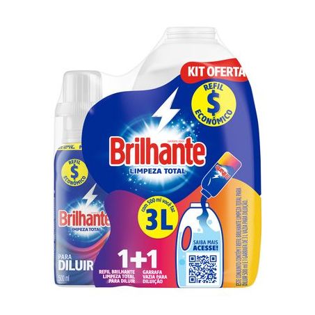 Lava Roupas Brilhante 500ml Concentrado Gratis Garrafa
