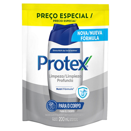 Sabonete Líquido Antibacteriano Protex Limpeza Profunda Sachê 200ml Refil Preço Especial

