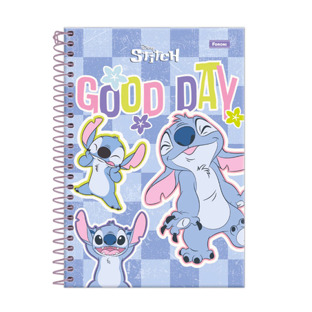 CADERNO ESPIRAL FORONI CD 80 FOLHAS STITICH 360-1