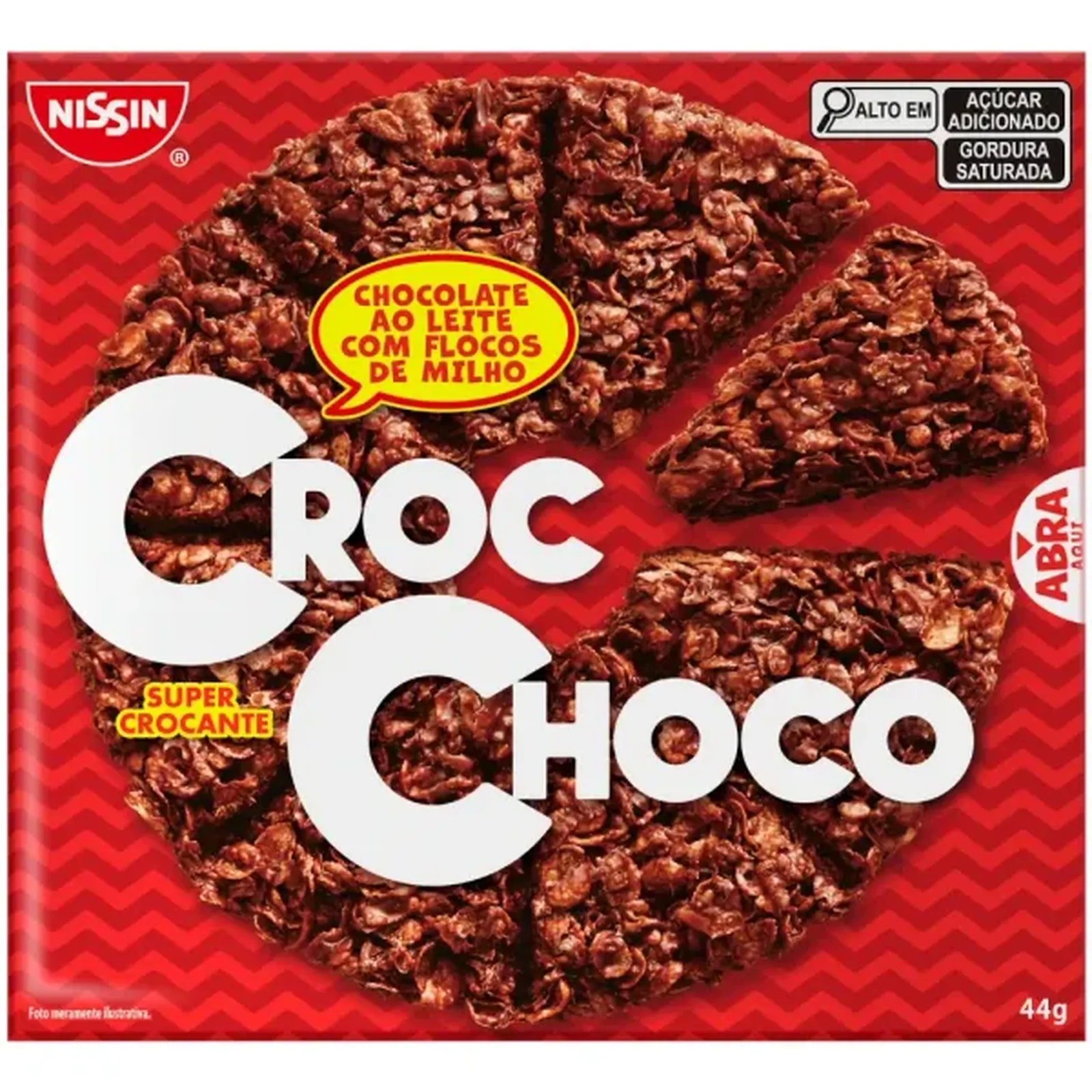 Wafer Croc Choc Nissin Chocolate Ao Leite 44gr | Beltrame