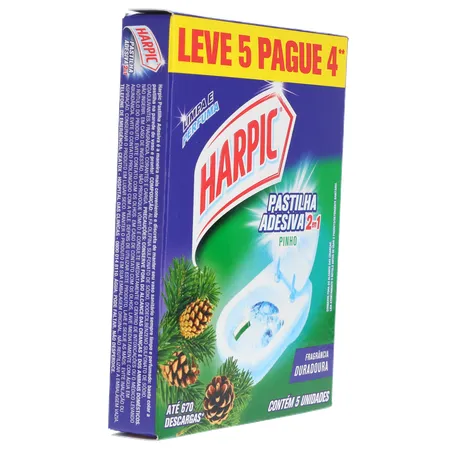 Pastilha adesiva harpic pinho com 5 360-31