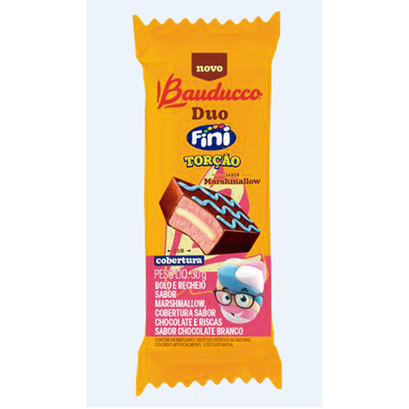 BOLO BAUDUCCO DUO FINI TORÇÃO MARSHMALLOW PACOTE 30G