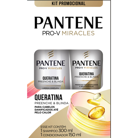 Kit shampoo+ condicionador queratina pantene 450ml
