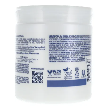 Máscara de Tratamento Texturas Reais Ondulados, Cacheados e Crespos Azeite de Oliva Dove 500G 360-19