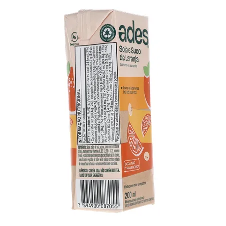 Bebida Base Soja Ades Laranja 200ml 360-30