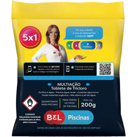 Tablete bel tricloro multiação pacote 200g