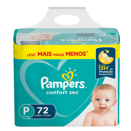 Fralda Desc. Pampers Confort Sec Fortbag P C/72